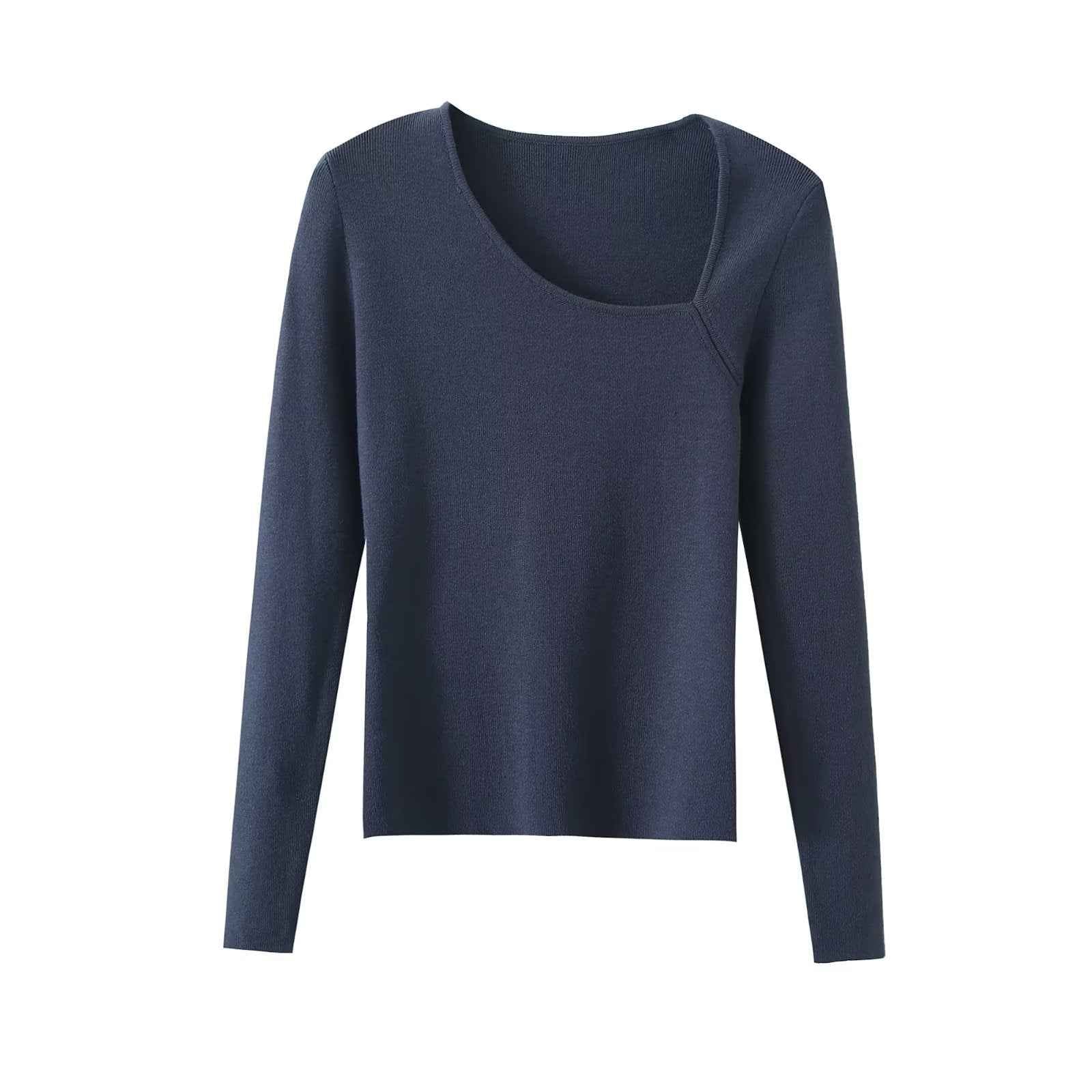 Autumn Light Mature Woman Sexy off Shoulder Knitwear Bottoming Shirt