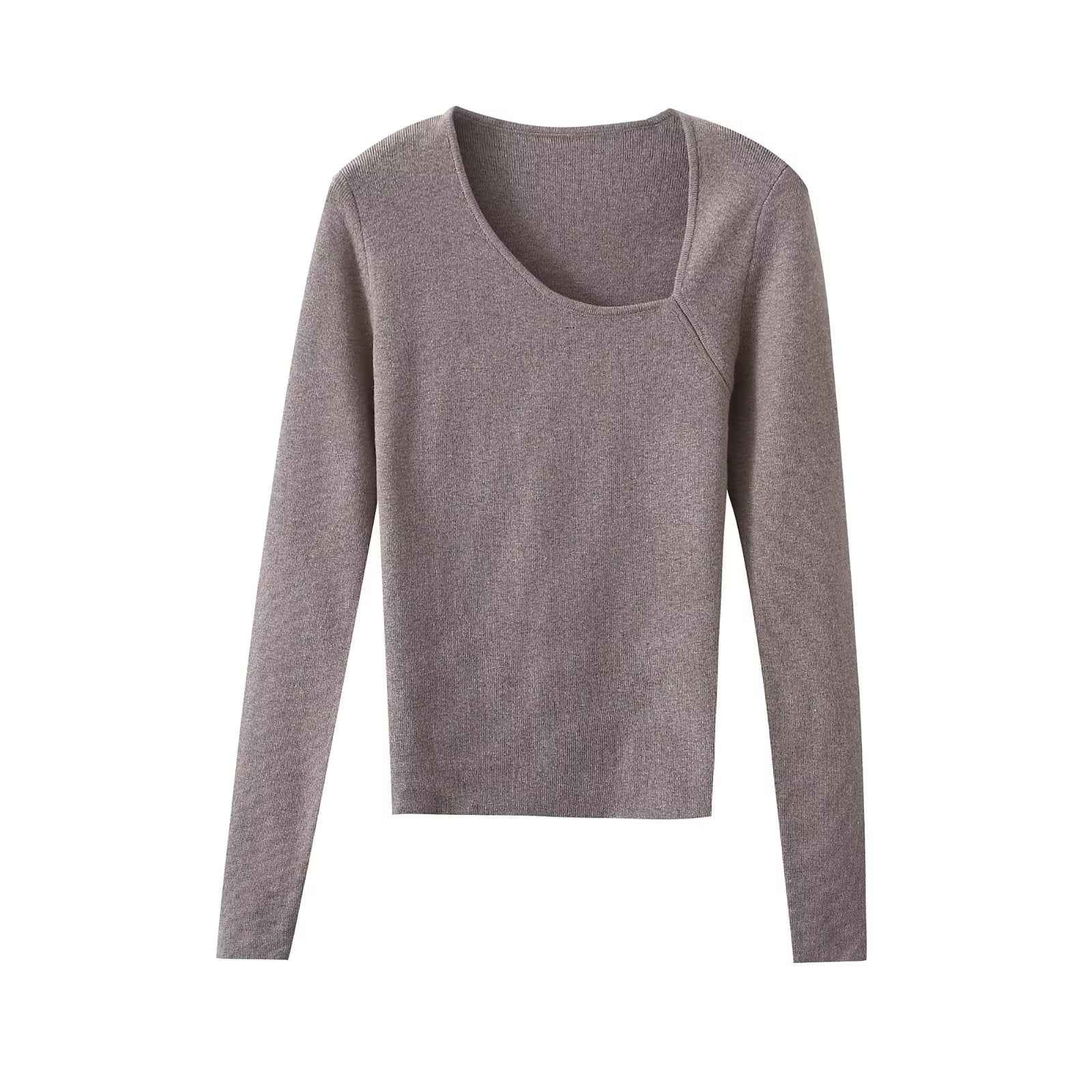 Autumn Light Mature Woman Sexy off Shoulder Knitwear Bottoming Shirt
