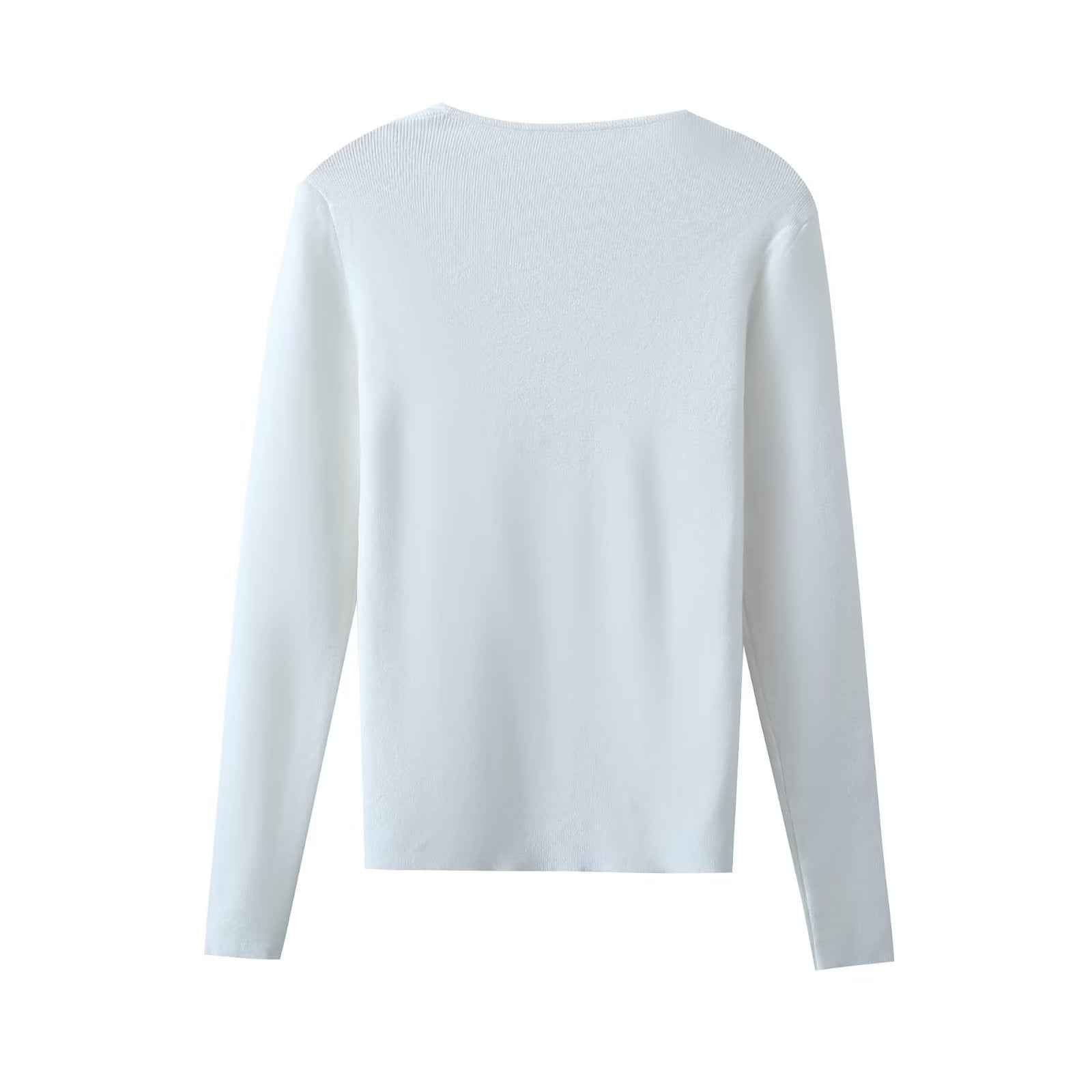 Autumn Light Mature Woman Sexy off Shoulder Knitwear Bottoming Shirt