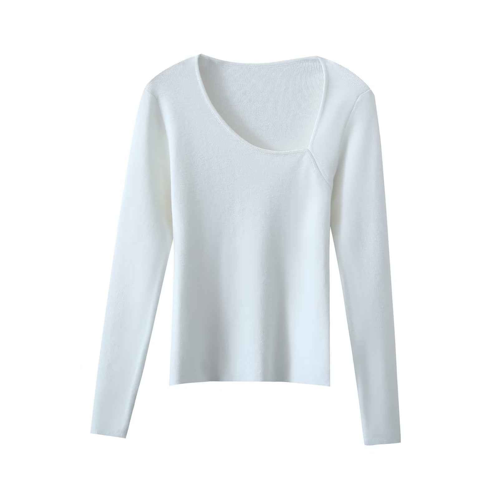 Autumn Light Mature Woman Sexy off Shoulder Knitwear Bottoming Shirt