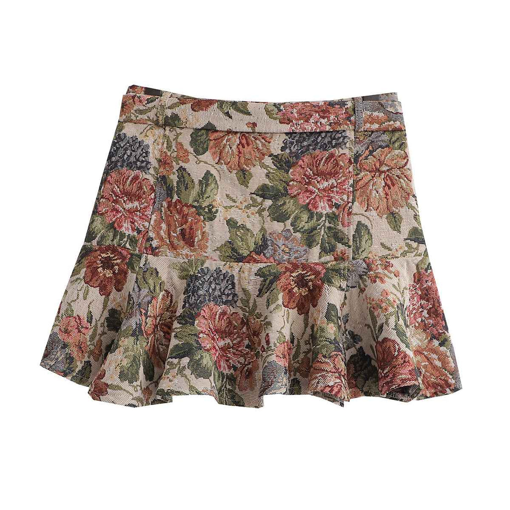 Summer Women Clothing Retro All Match High Waist Woolen Short Skirt Women Half Length