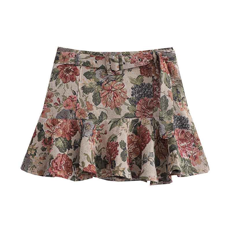 Summer Women Clothing Retro All Match High Waist Woolen Short Skirt Women Half Length