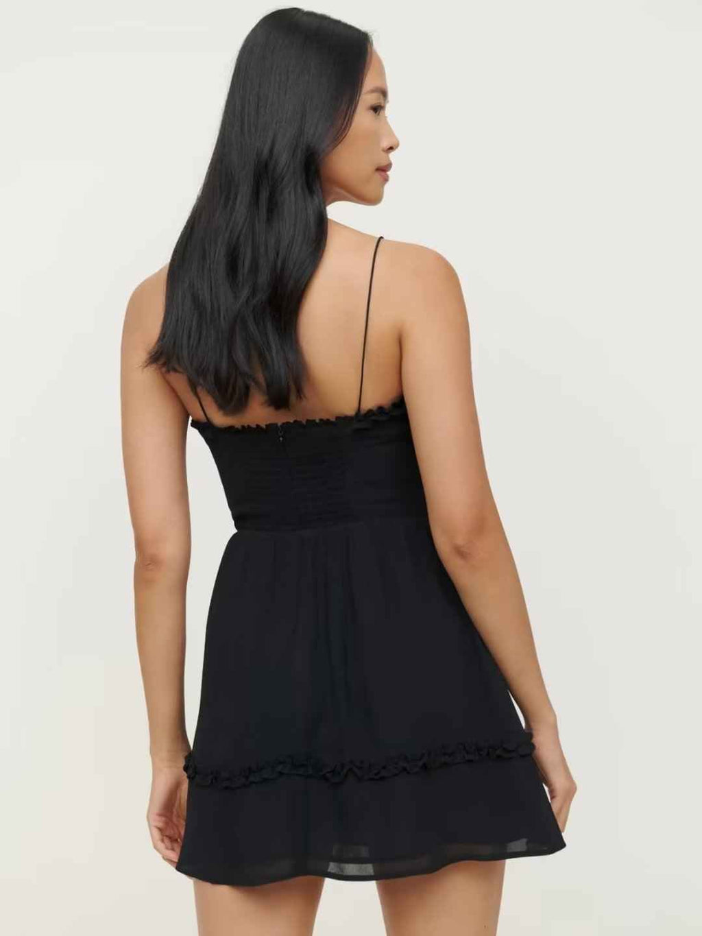 French Retro Wooden Ear Lace Slim Strap Dress