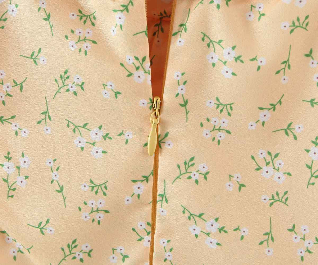 Summer Women Clothing off Neck Ruffled Dress Vacation Fresh Printed Short