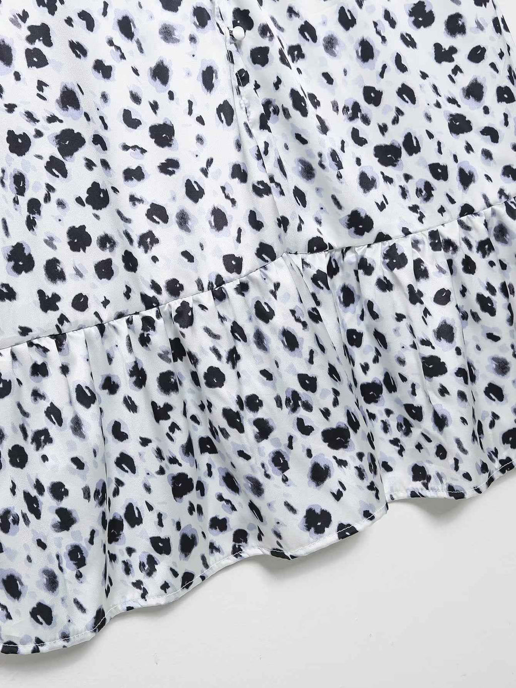 Fall Women Clothing French V neck Breasted Animal Print Midi Dress Cami Dress