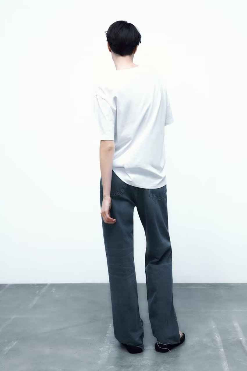 Spring Summer Loose Round Neck White Girl Printed T Shirt Short Sleeve