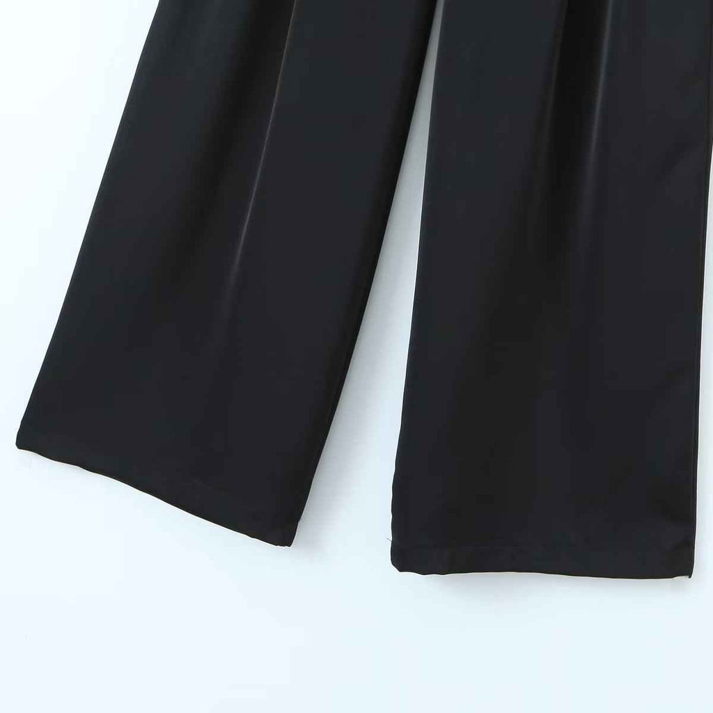 Fall Women Clothing Sexy Sexy Bandeau Camisole High Waist Straight Loose Wide Leg Pants Suit