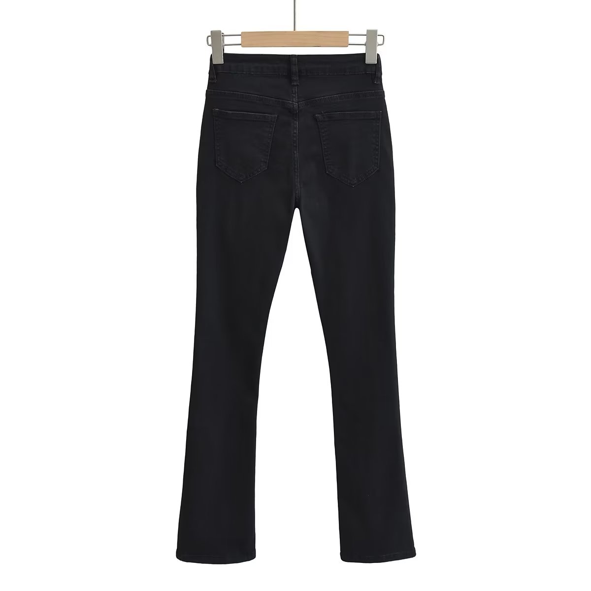 Spring Elegant Black Slit Pants Retro High Waist Slimming Skinny Jeans Women - ALZO