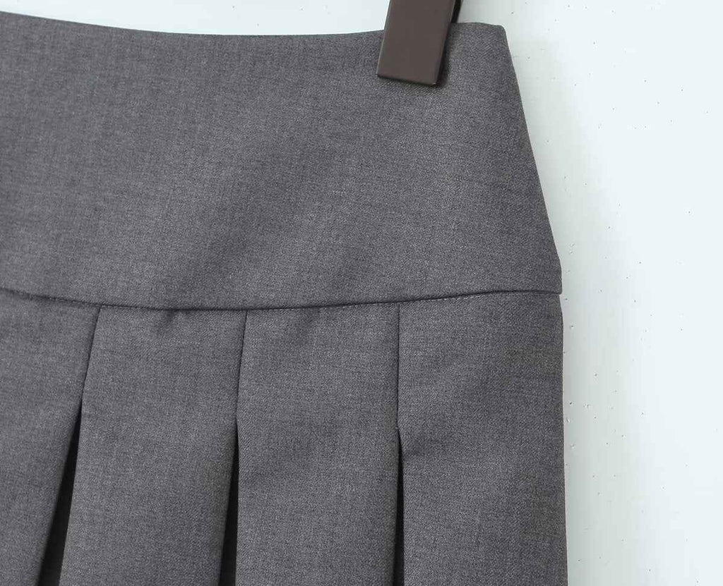 Summer Bow Preppy Skirt High Waist Short Pantskirt A Line Slimming Pleated Skirt
