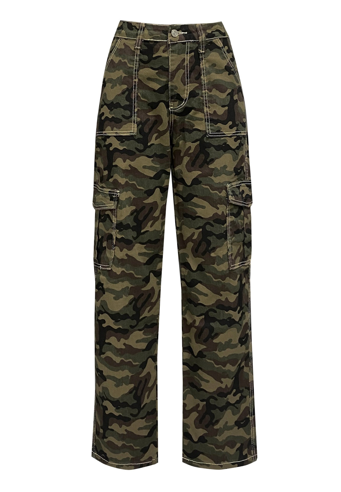 Jeans Women Loose Personality Camouflage Pocket Overalls Fashionable Trousers - ALZO