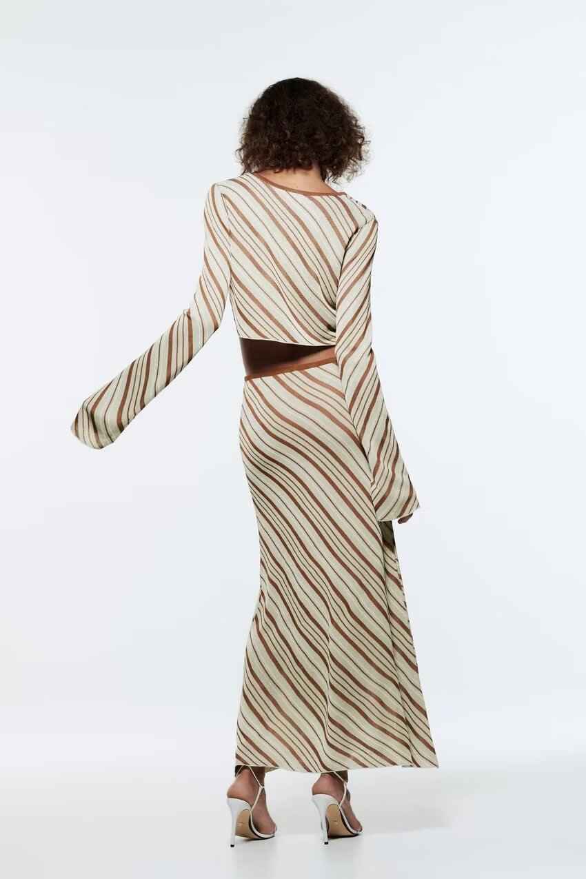 Women Clothing Gentle V neck Slim Fit Long Sleeve Knitwear High Waist Sheath Skirt Set