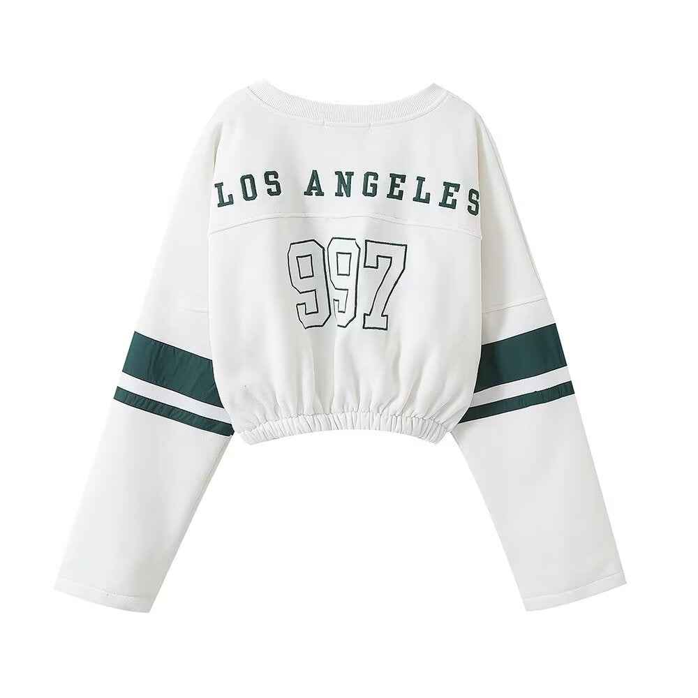 Winter Women Clothing Casual Hong Kong Short Text Sweatshirt Top
