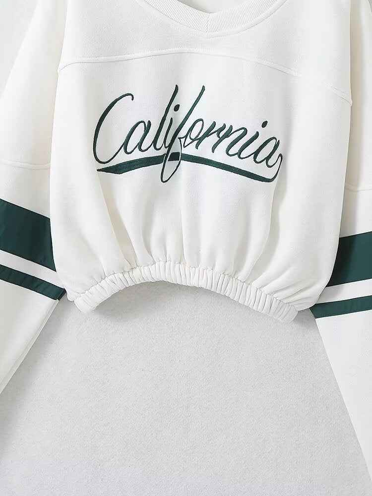 Winter Women Clothing Casual Hong Kong Short Text Sweatshirt Top
