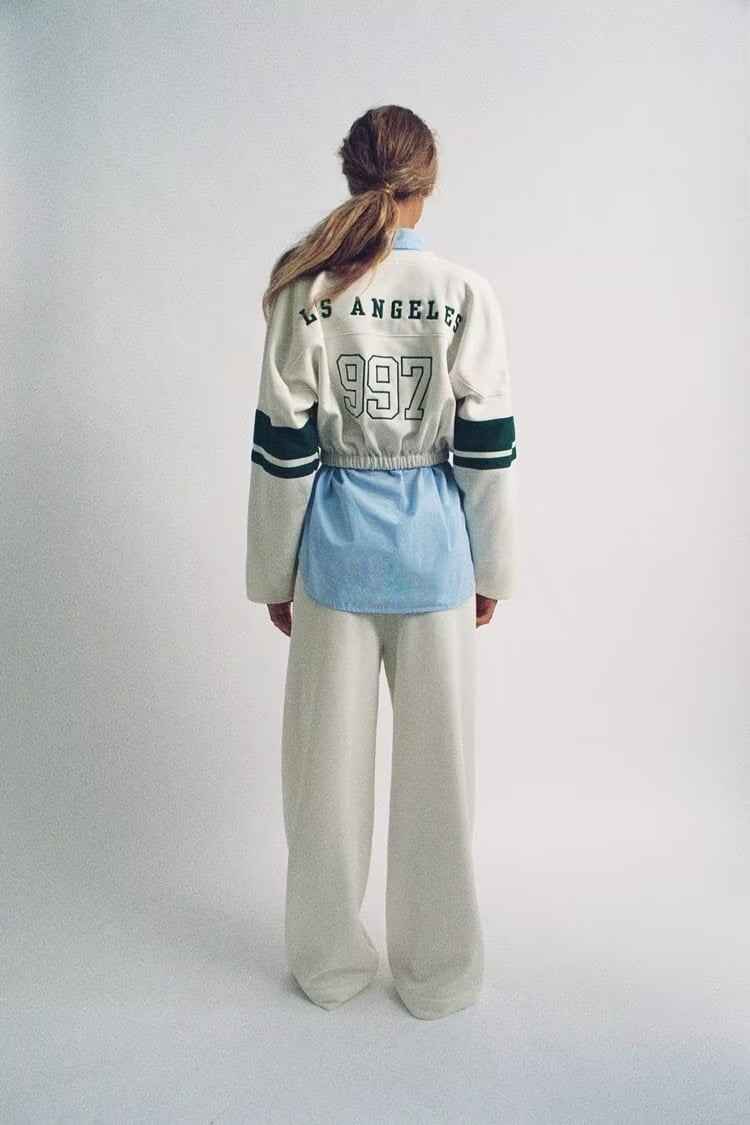 Winter Women Clothing Casual Hong Kong Short Text Sweatshirt Top