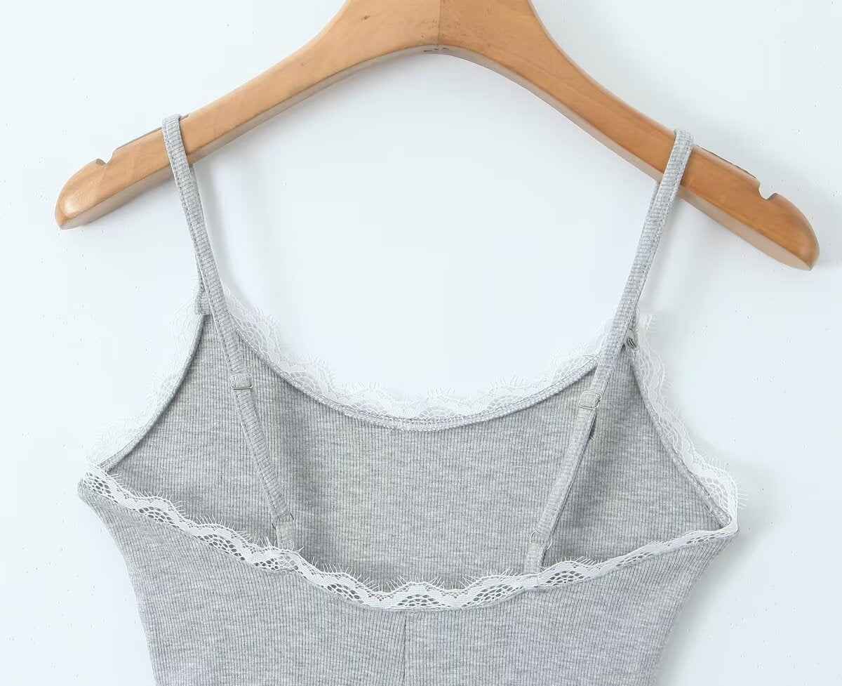 Lace Stitching Bow Base Slim Backless High Elastic Sports Tight Strap Jumpsuit Shorts