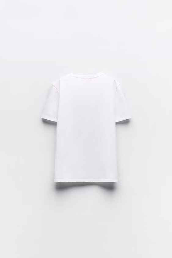 Spring Women Clothing Casual Chest Rendering Simple White T shirt
