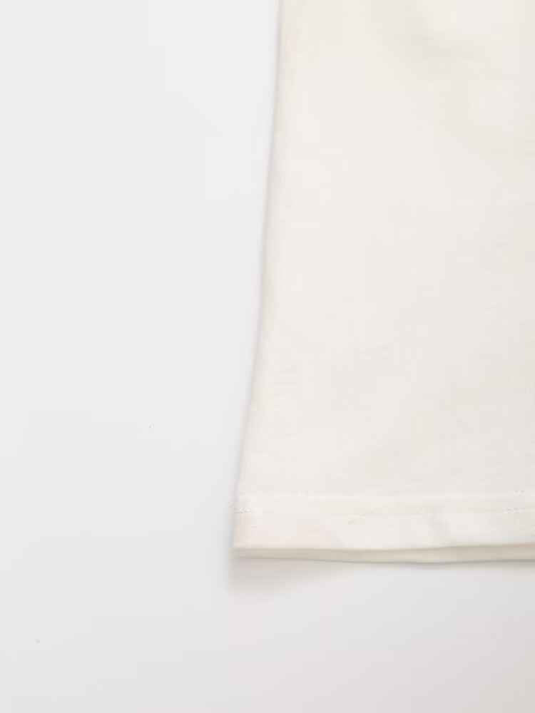 Summer Women Clothing Casual Contrast Color Rib Printed T shirt White