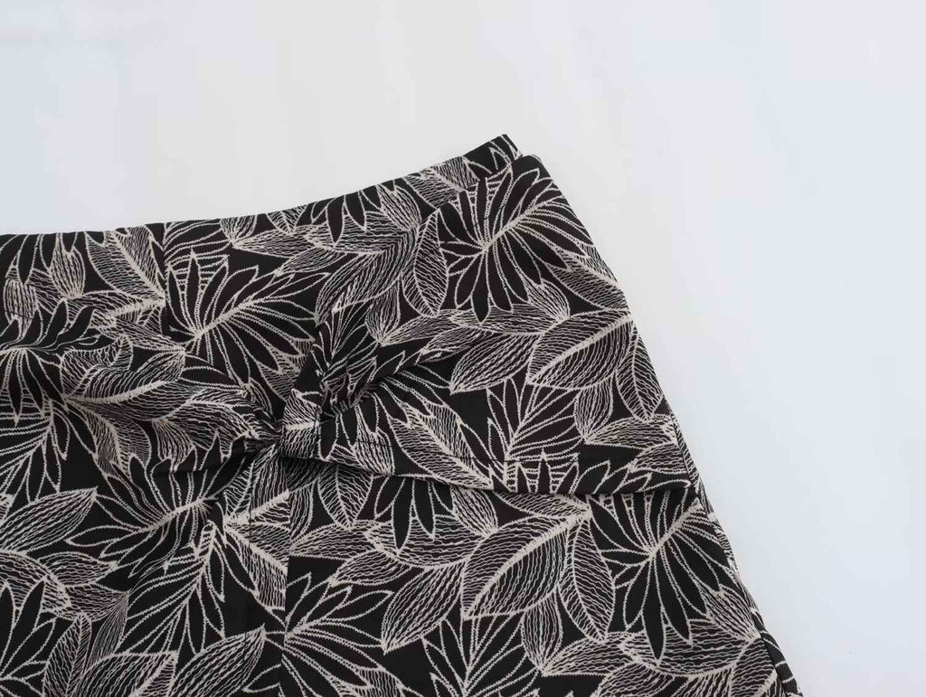 Summer Women Clothing Casual Simple All Match Leaf Culottes