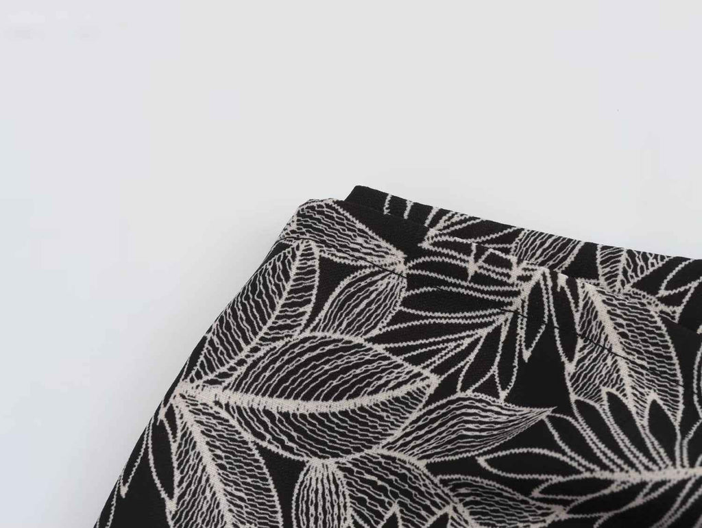 Summer Women Clothing Casual Simple All Match Leaf Culottes