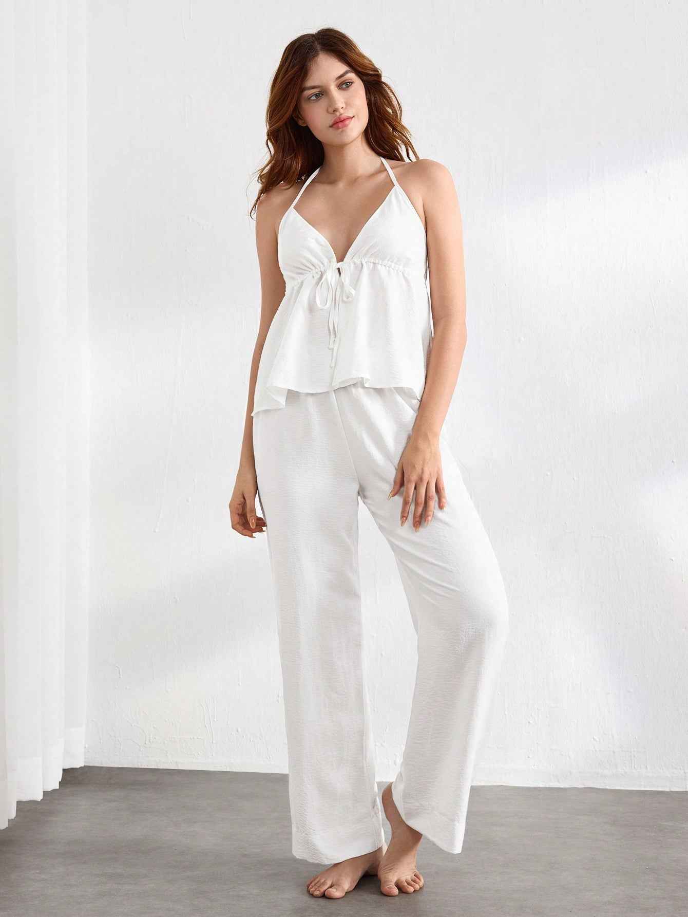 Women Clothing Simple Office Homewear Summer Can Be Worn outside Loose Comfortable Two Piece Set for Women