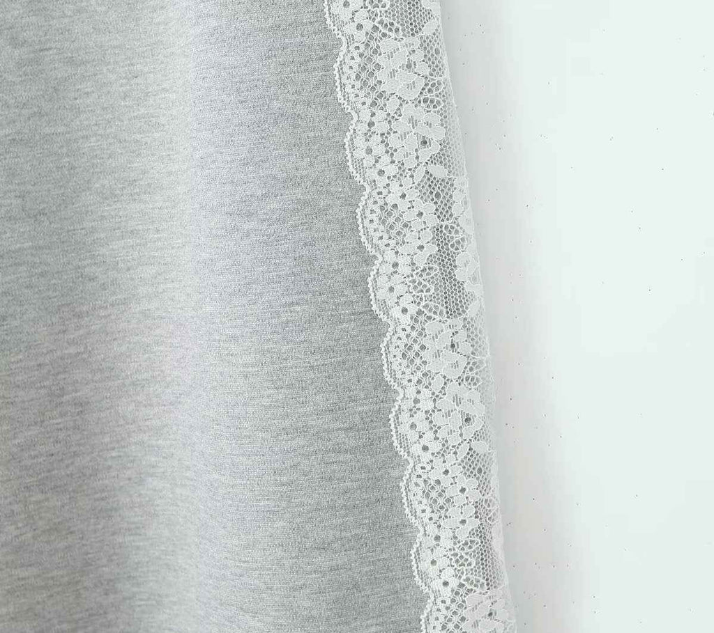 Sweet Spicy Design Lace Edge Stitching Straight Casual Pants Summer Low Waist Slim Wide Leg Pants for Women