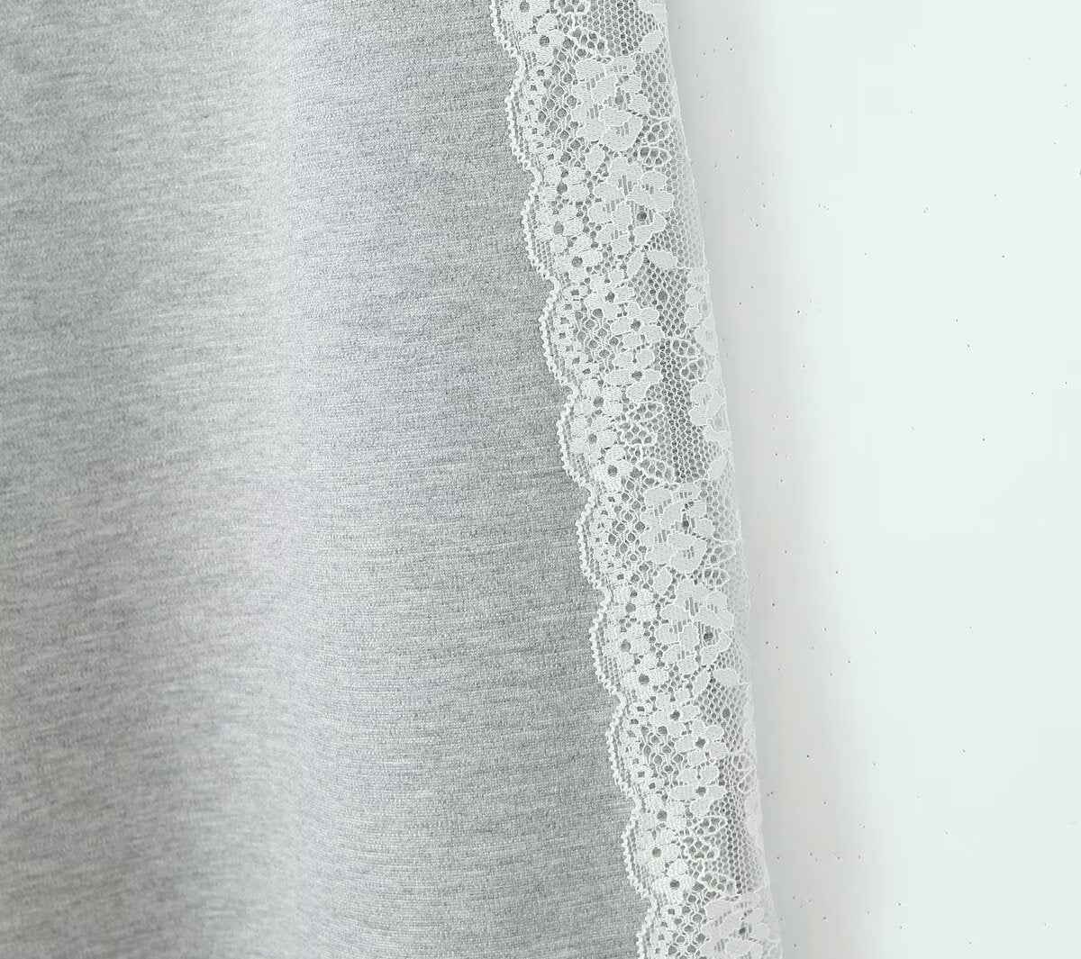 Sweet Spicy Design Lace Edge Stitching Straight Casual Pants Summer Low Waist Slim Wide Leg Pants for Women