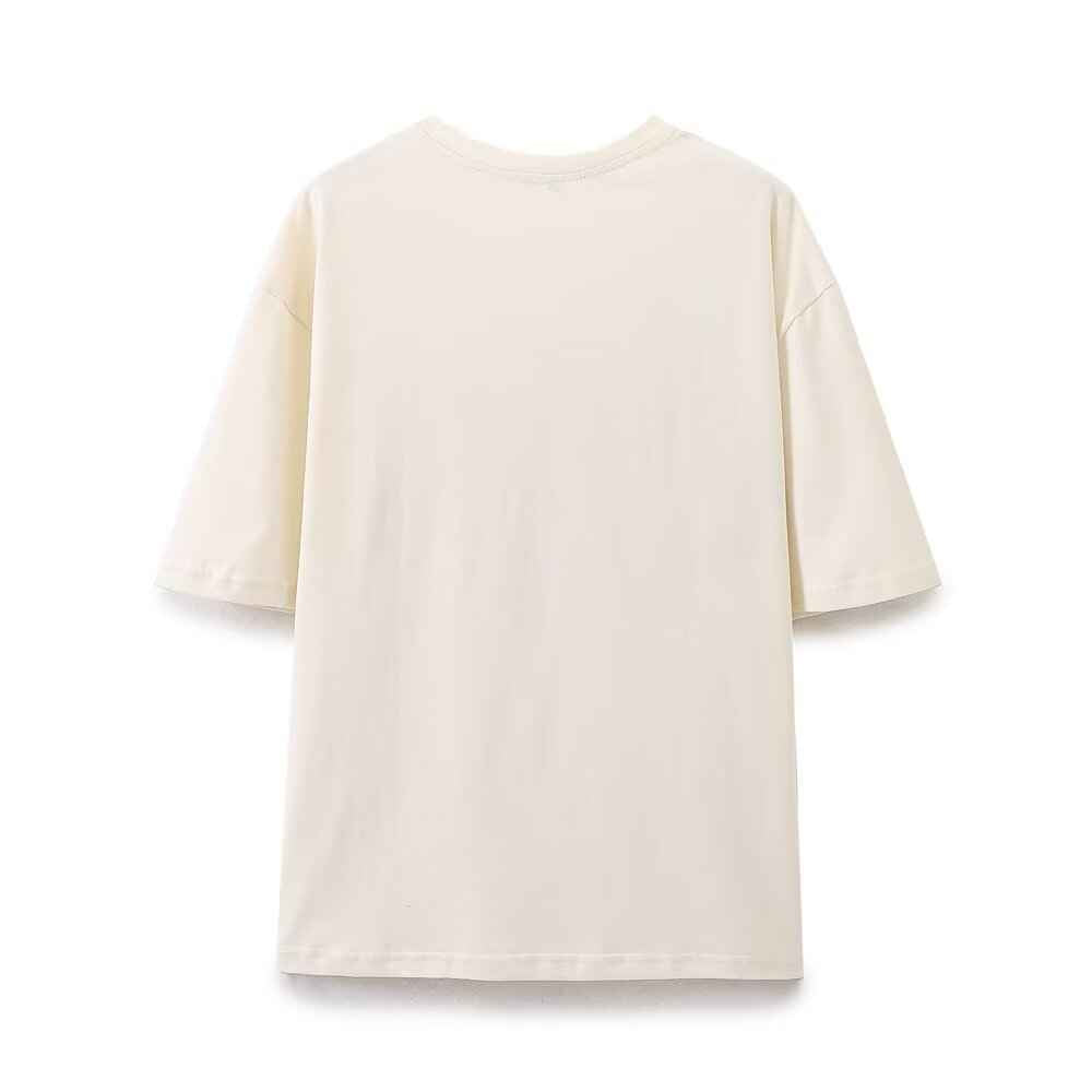 Summer Women Clothing Simple Casual All Match Printed T shirt