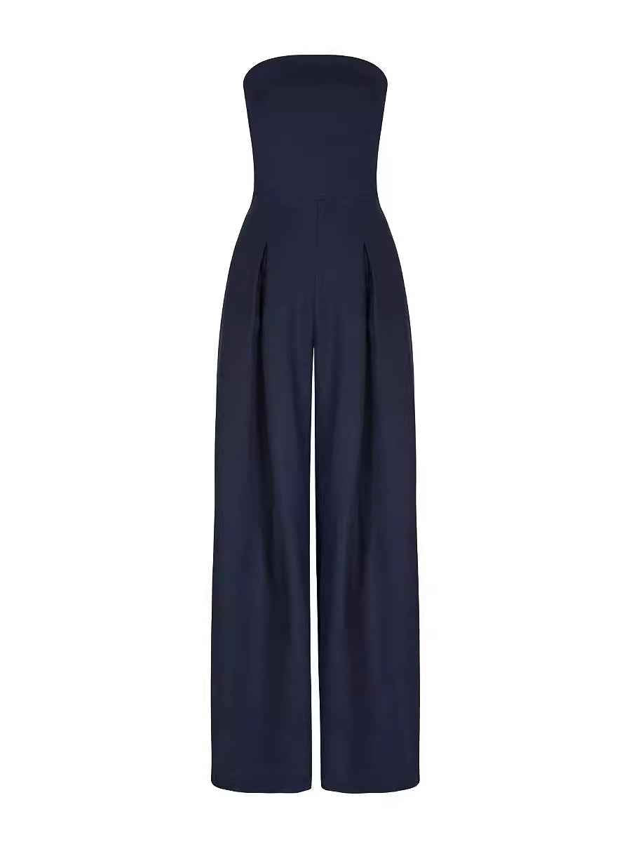 Women Casual Backless Slim Fit Smocking Jumpsuit