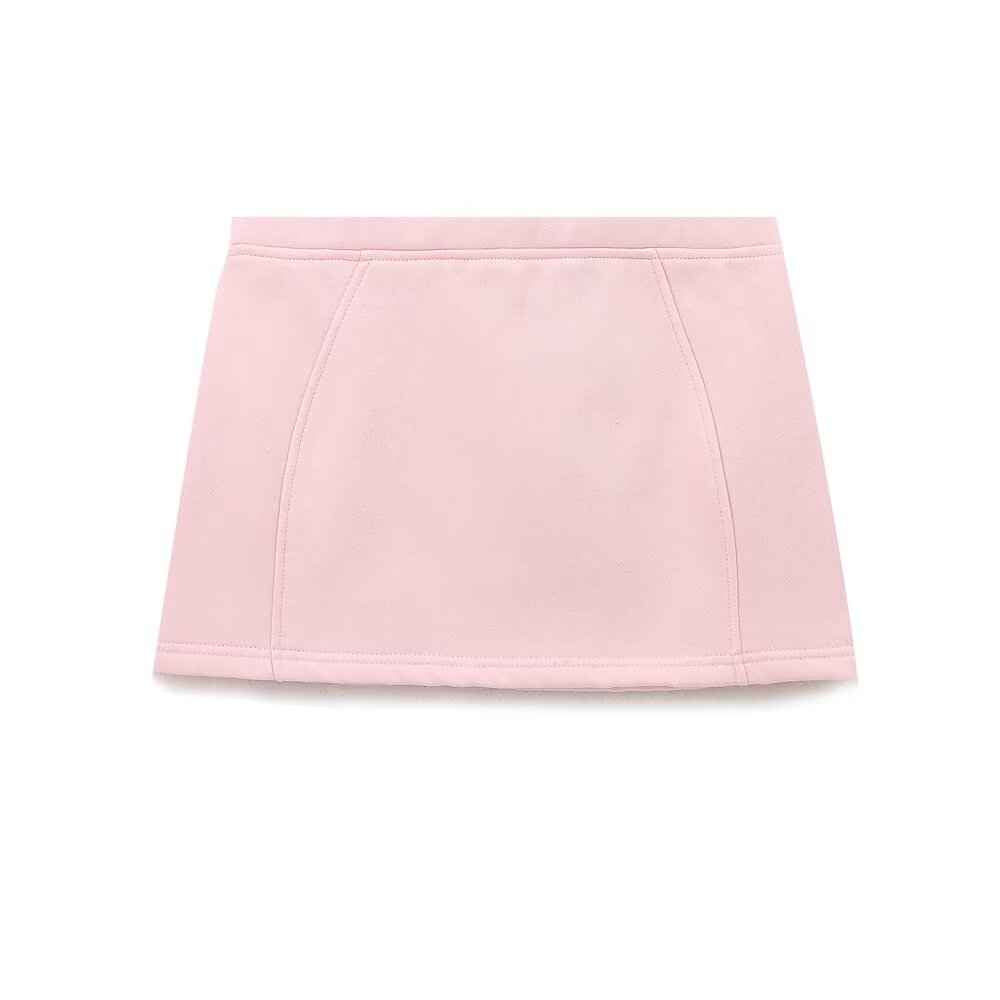 Autumn Women Zipper Ornament Flannel Sweatshirt Skirt Sets
