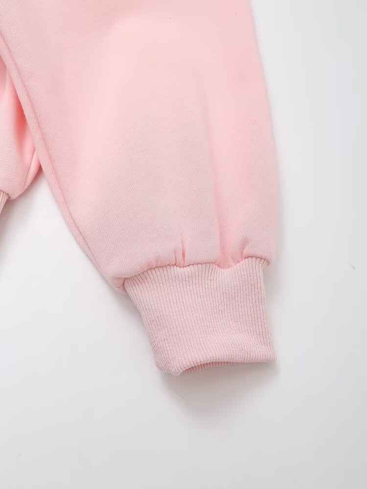 Autumn Women Zipper Ornament Flannel Sweatshirt Skirt Sets