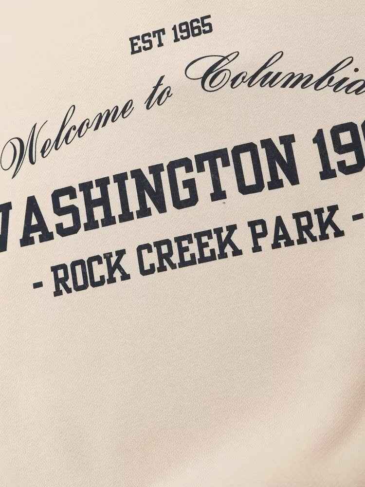 College Loose All Match Letters Printed round Neck Long Sleeve Sweatshirt