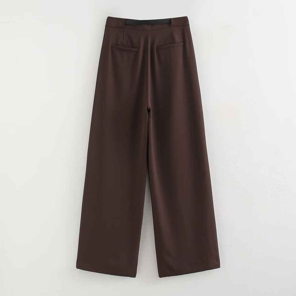 Fall Sets Women Clothing Side Slit Vest Wide Leg Pants