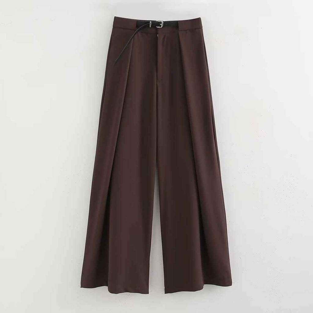 Fall Sets Women Clothing Side Slit Vest Wide Leg Pants