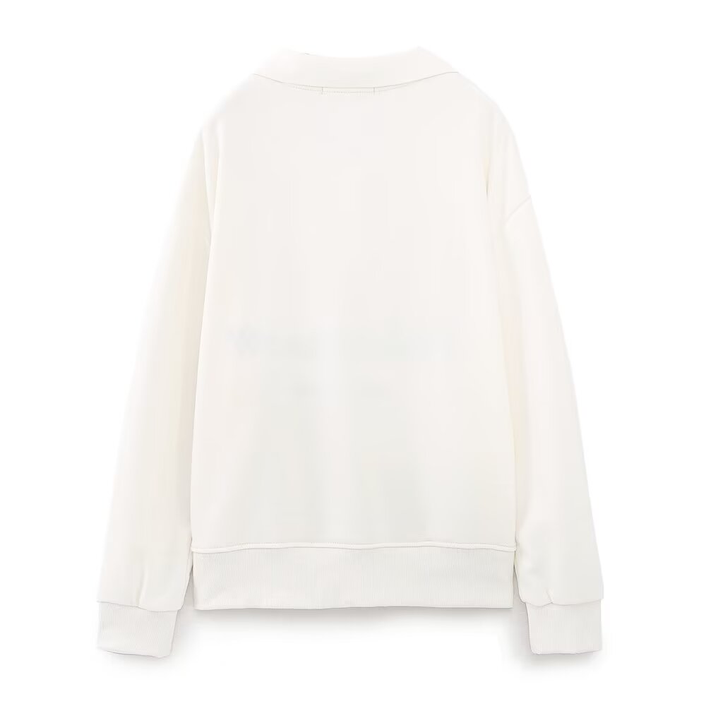 Spring Casual Collared Classic Printed All Matching Sweatshirt - ALZO