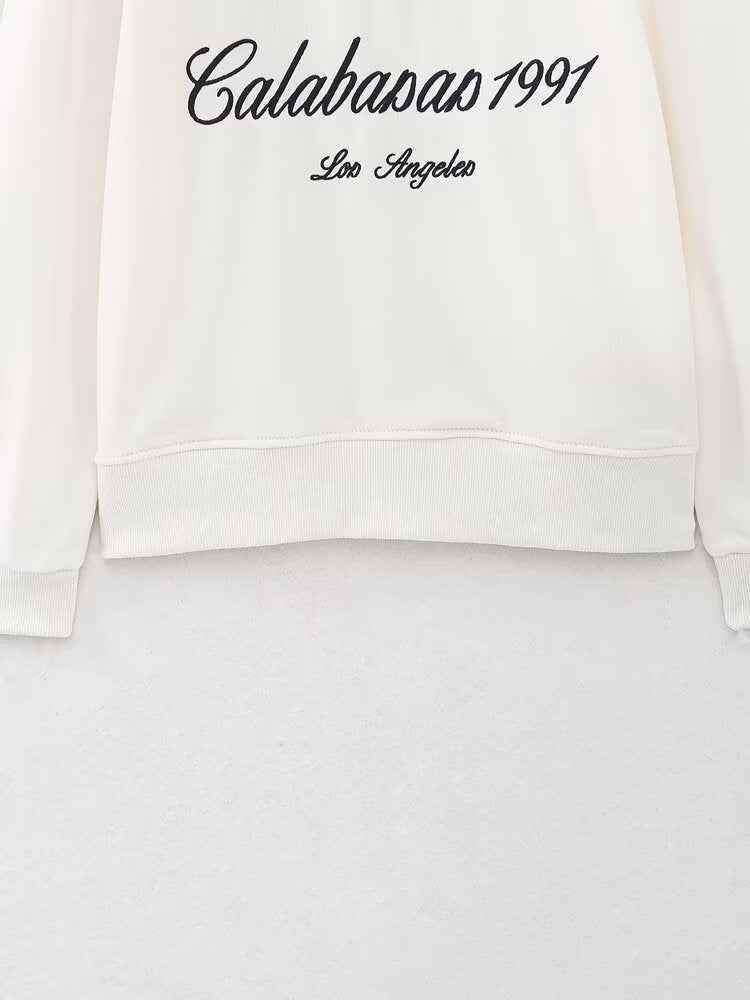 Spring Casual Collared Classic Printed All Matching Sweatshirt