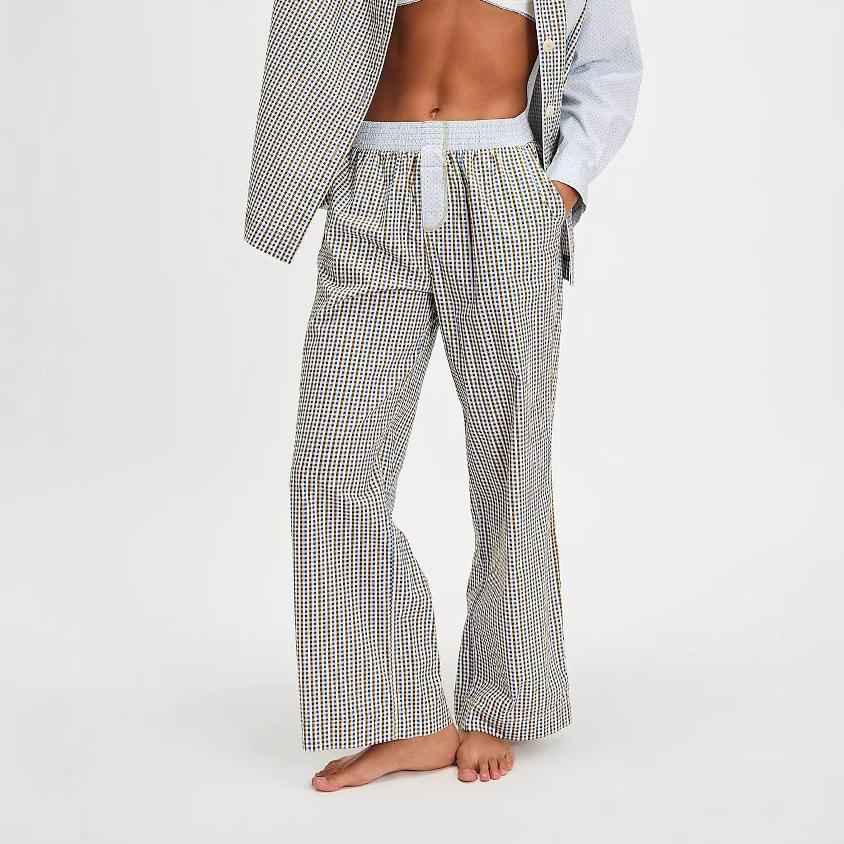 Spring Summer Women Clothing Striped Polka Dot Stitching Casual Loose Trousers Women
