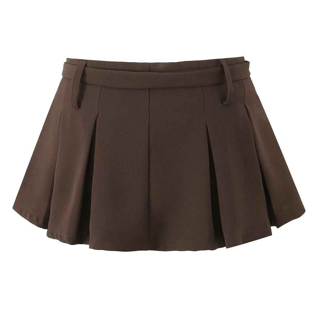Tube Top with Ornament Top Short Vest Low Waist Anti Exposure Pleated Skirt Sexy Set