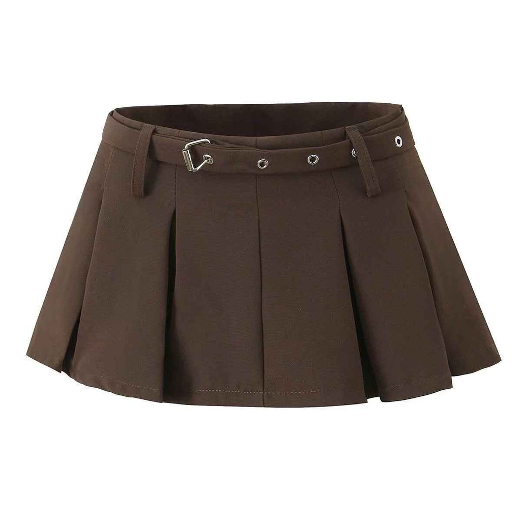 Tube Top with Ornament Top Short Vest Low Waist Anti Exposure Pleated Skirt Sexy Set