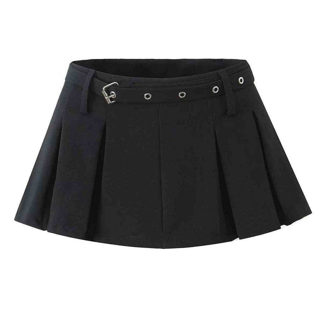 Tube Top with Ornament Top Short Vest Low Waist Anti Exposure Pleated Skirt Sexy Set