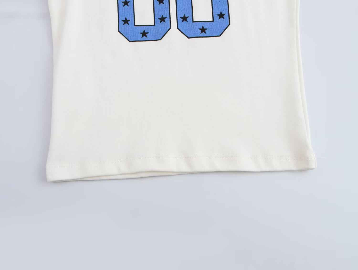Casual Sexy Letter Graphic Printing O neck Short Slimming High Waist Bare Cropped Slim Fit Autumn Top