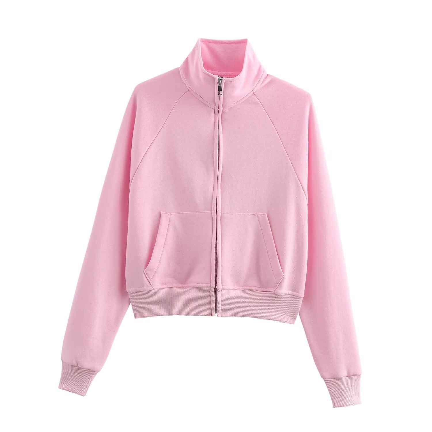 Women Clothing Long Sleeve Zipper Jacket Coat High Waist Flared Pants Sweater Set