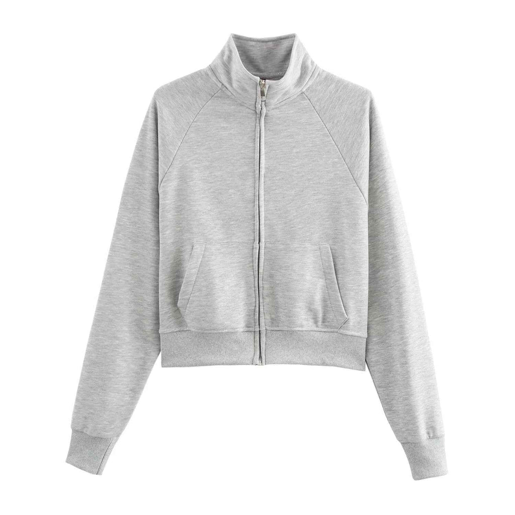 Women Clothing Long Sleeve Zipper Jacket Coat High Waist Flared Pants Sweater Set