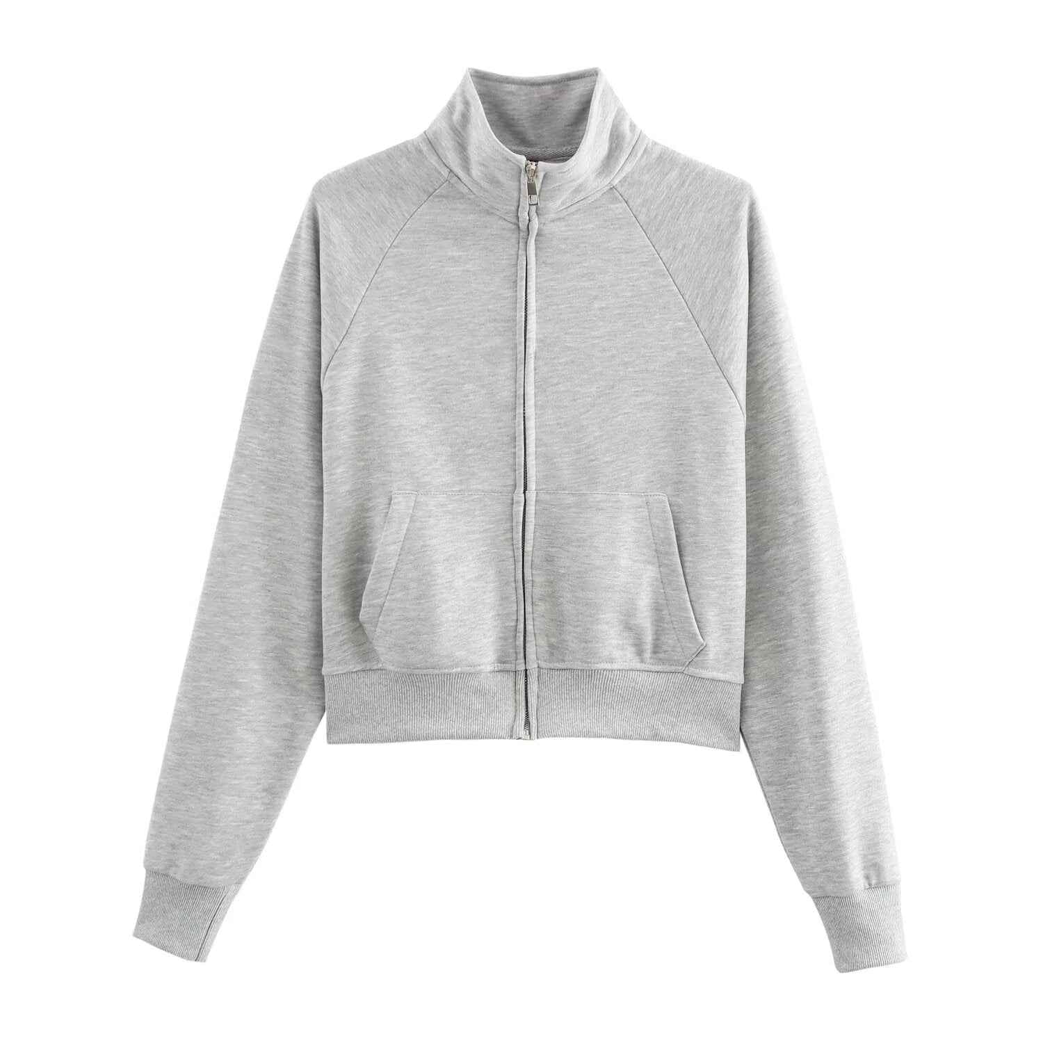 Women Clothing Long Sleeve Zipper Jacket Coat High Waist Flared Pants Sweater Set