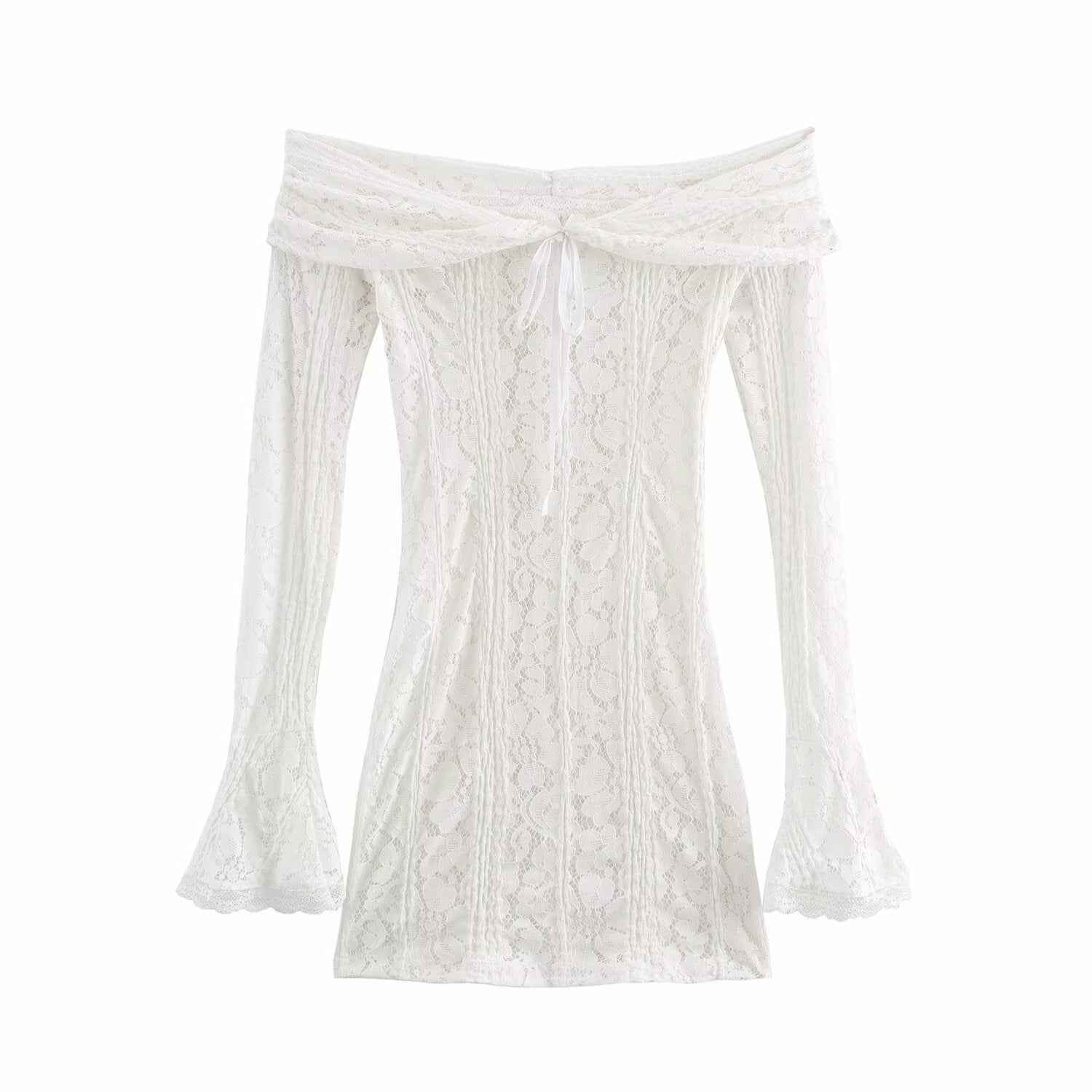 Spring Women Clothing off Shoulder Tube Top Lace Short Dress