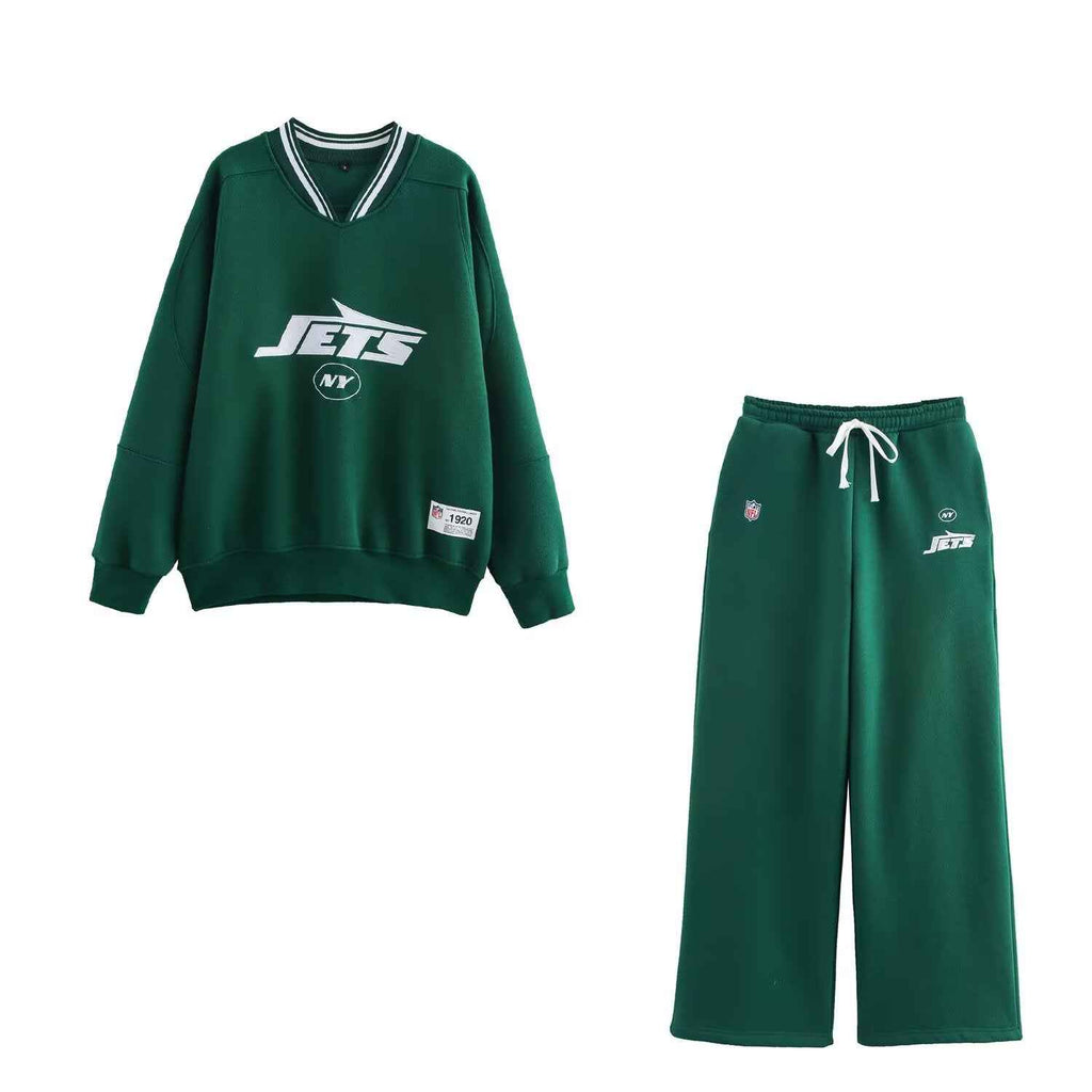 Spring Sweater Loose Casual Wide Leg Pants Sports Niche Pant Sets