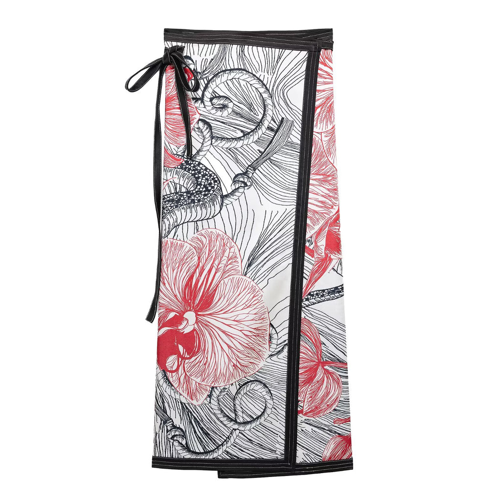 Spring Fashionable Printed Two Sided Sarong Skirt One Piece Skirt - ALZO