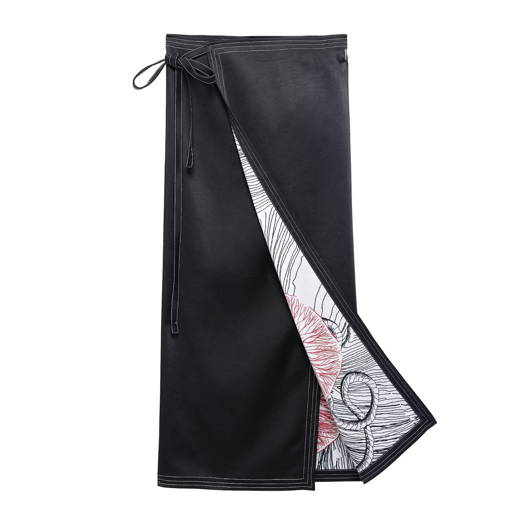 Spring Fashionable Printed Two Sided Sarong Skirt One Piece Skirt - ALZO