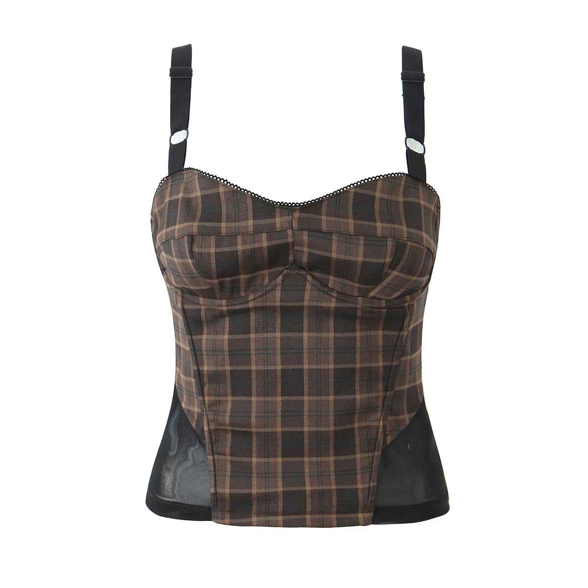 Spring Two Piece Sets Minority Sling Top Skirt Grid Slim