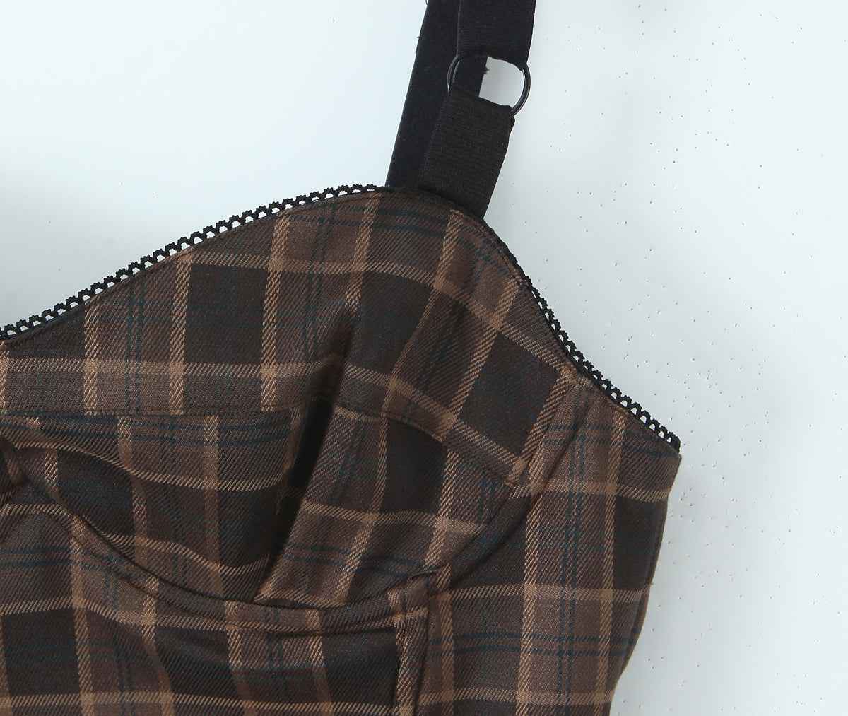Spring Two Piece Sets Minority Sling Top Skirt Grid Slim