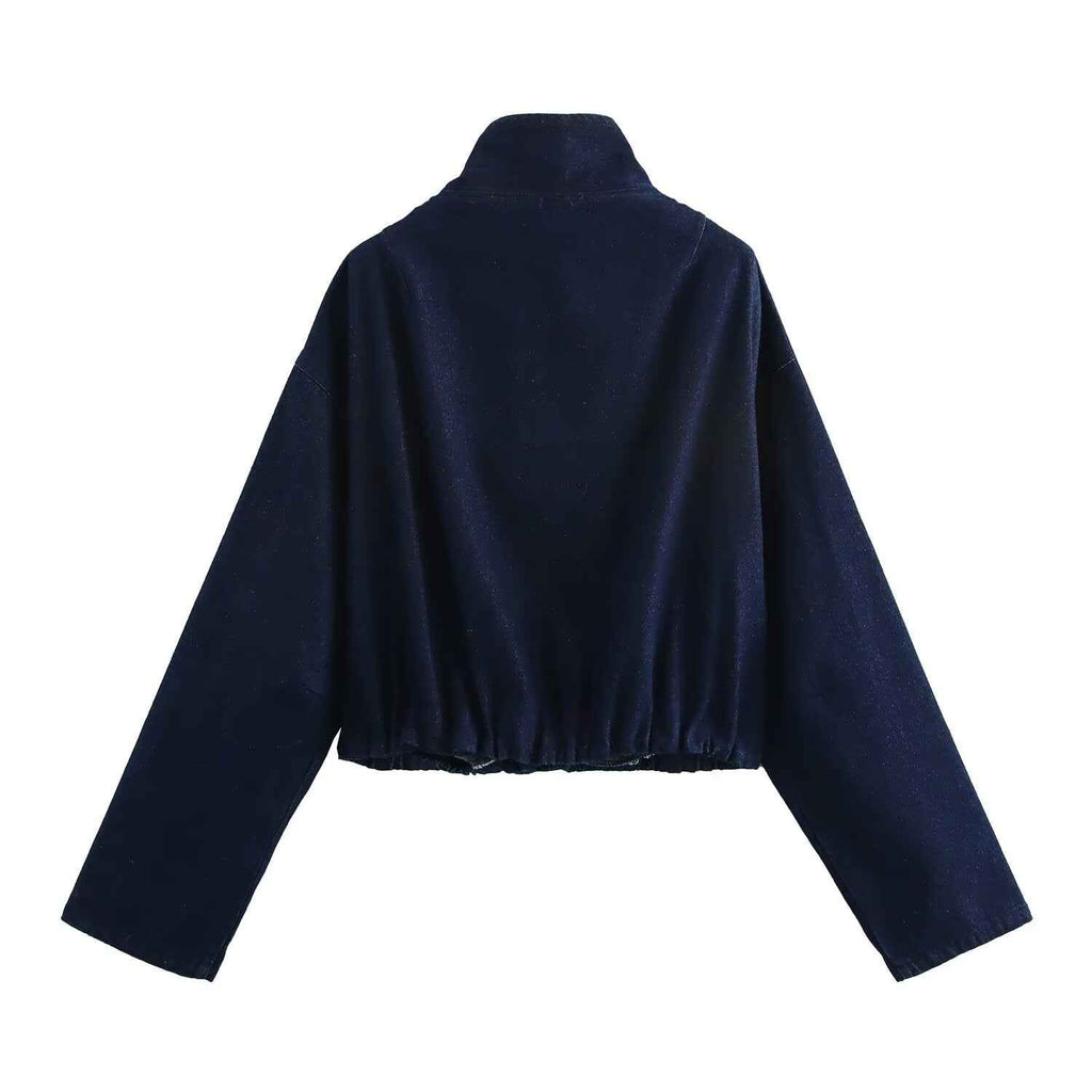 Spring Stitching Stripe Belt Denim Coat Trousers Sets